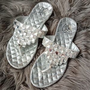 Silver sparkly sandals